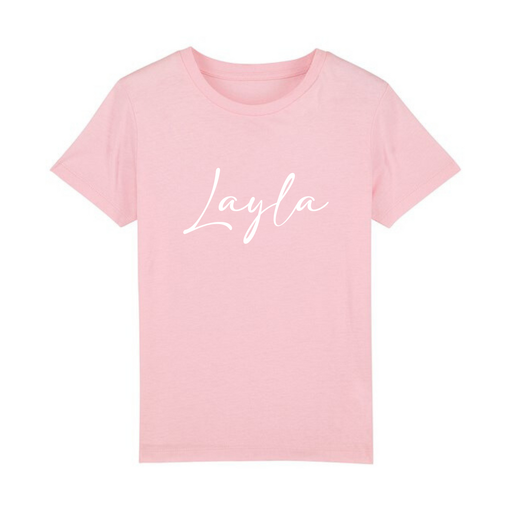 Organic Kids T-Shirt - Personalised - Cotton Pink