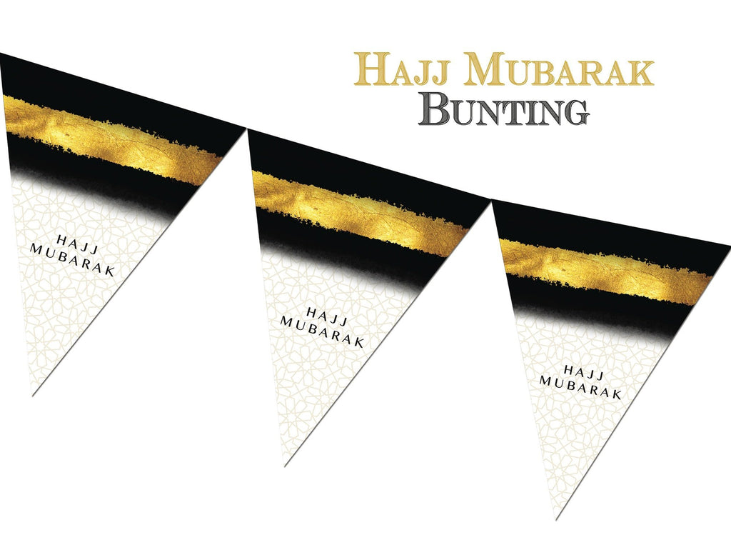 Hajj Mubarak Bunting - Black & Gold - Salam Occasions - Islamic Moments