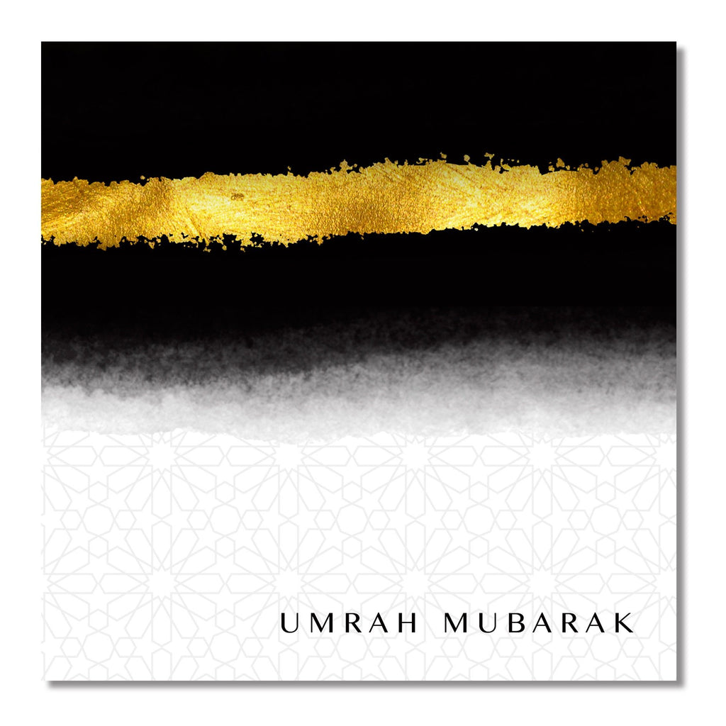 Umrah Mubarak Card - Black & Gold - Salam Occasions - Islamic Moments