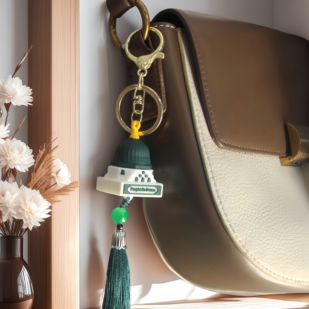 Islamic Mosque Dome Keychain / Bag Charm with Green Tassel – Salam ...