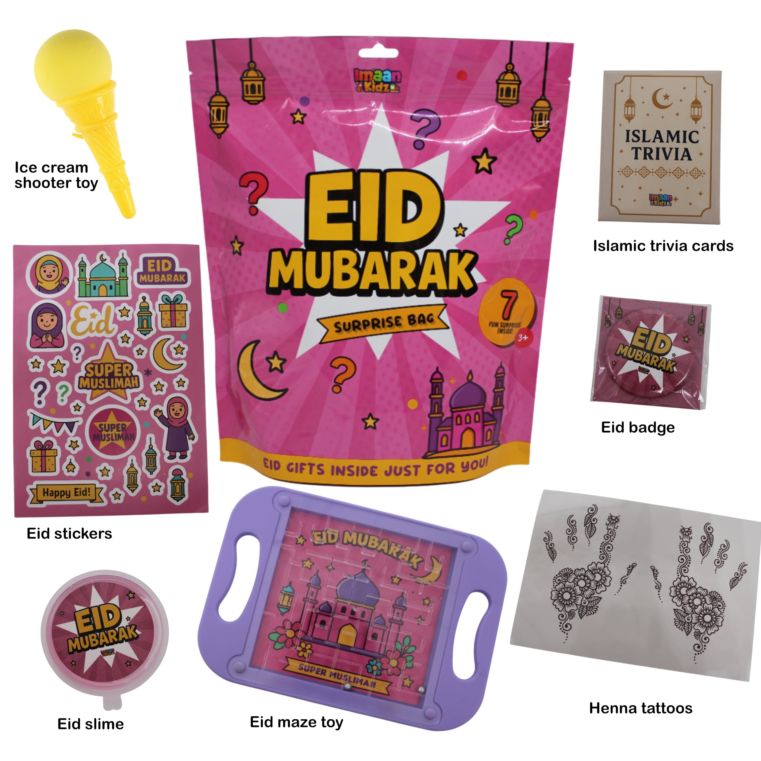 Eid Surprise Gift Fun Goody Bags - Pink – Salam Occasions