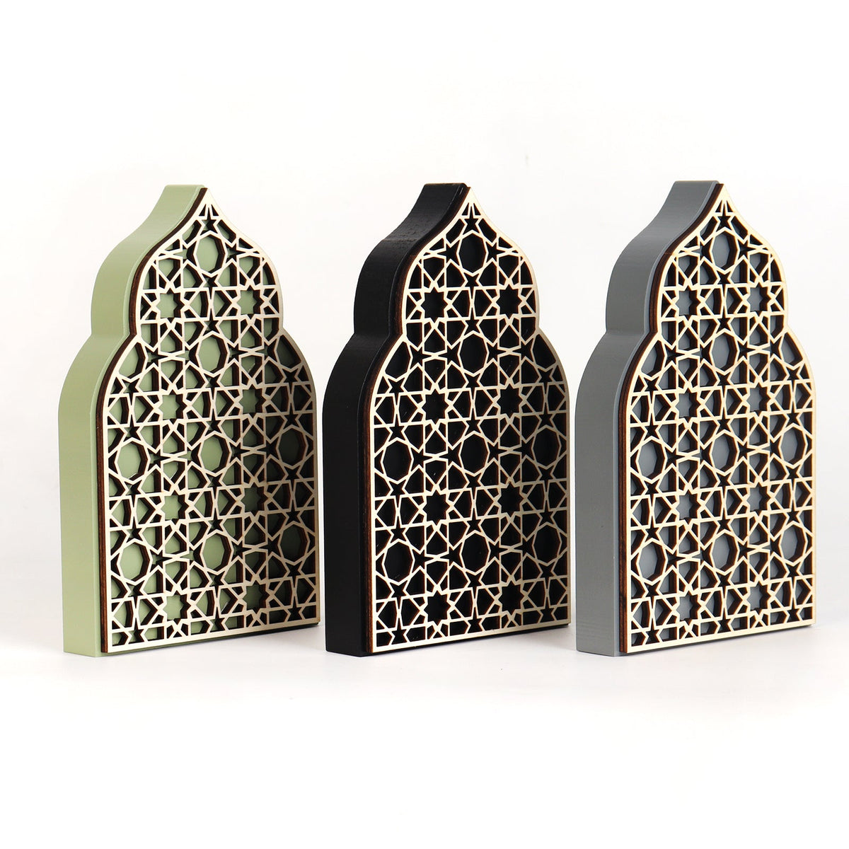 Geometric Wooden Ramadan Window Decorations Art Panel - 3 Pack – Salam ...