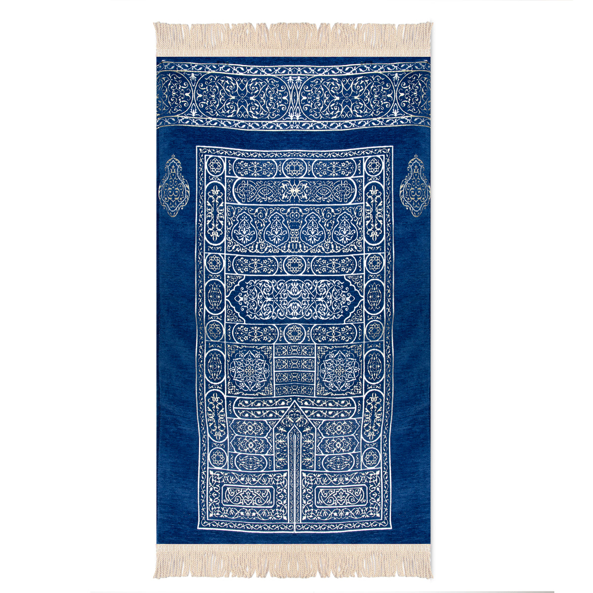 Luxury Extra Padded Salah Prayer Mat with Zip - Kaaba Door - Blue ...