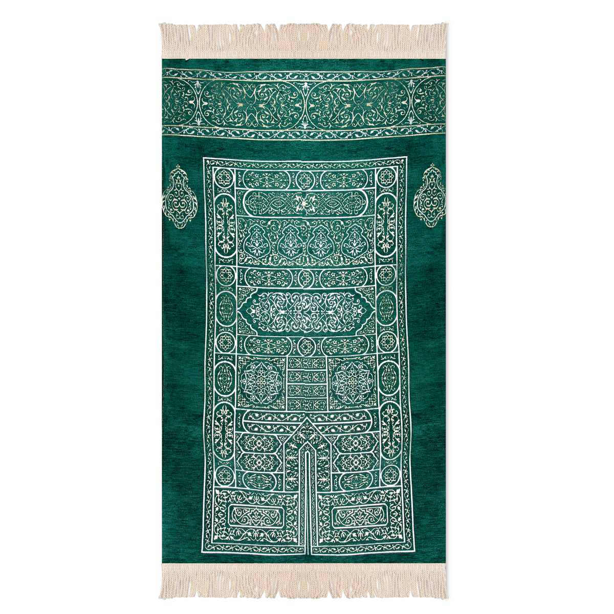 Mat Name Luxury Extra Padded Salah Prayer Mat with Zip - Kaaba Door - Green ...