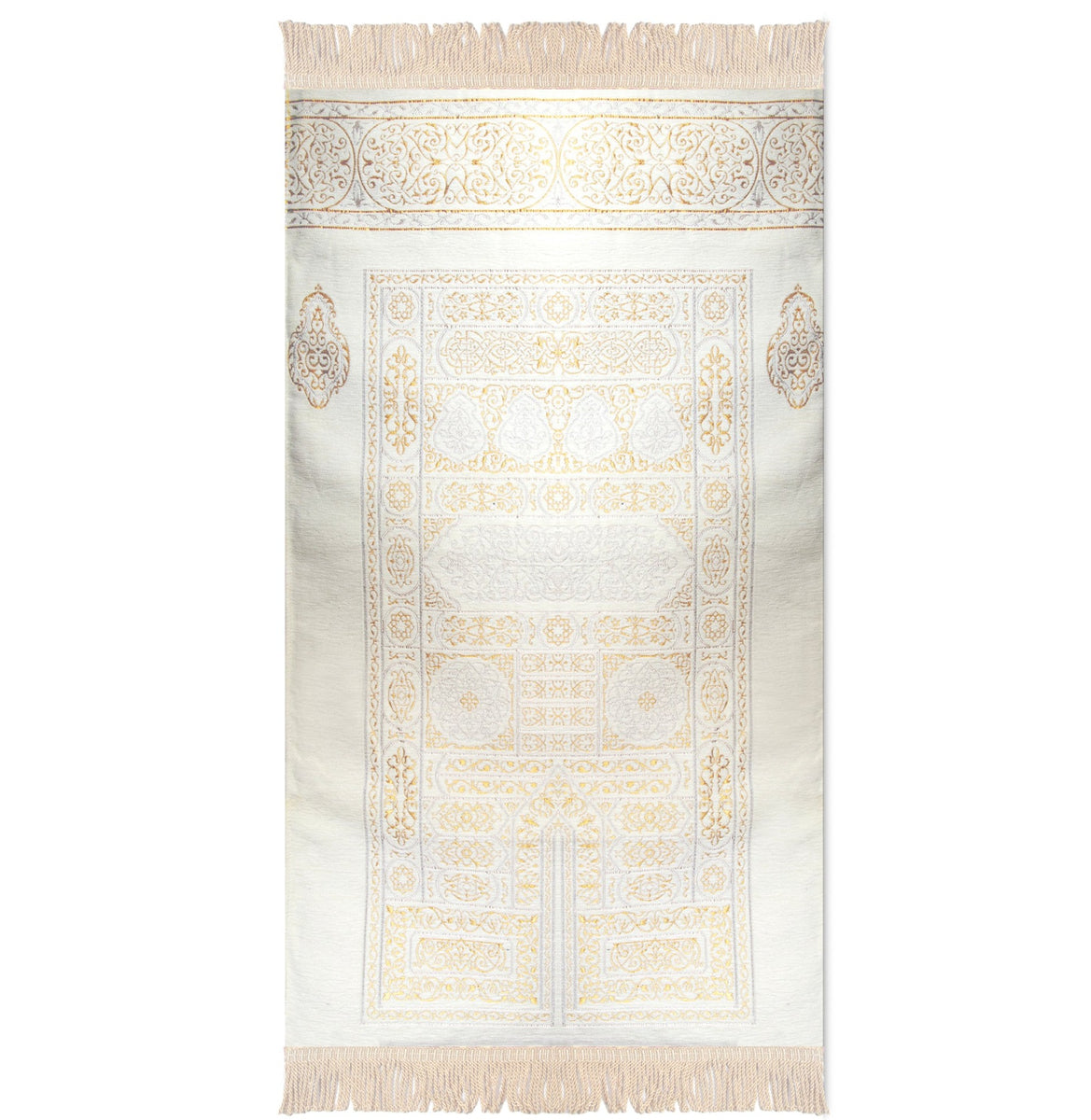 Luxury Extra Padded Salah Prayer Mat with Zip - Kaaba Door - Beige ...