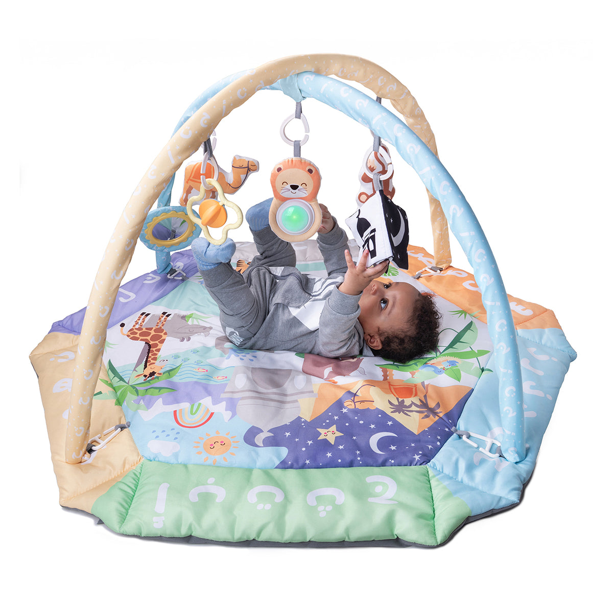 Islamic Arabic Alphabet 5-in-1 Activity Gym & Playmat (Desi Doll Compa ...