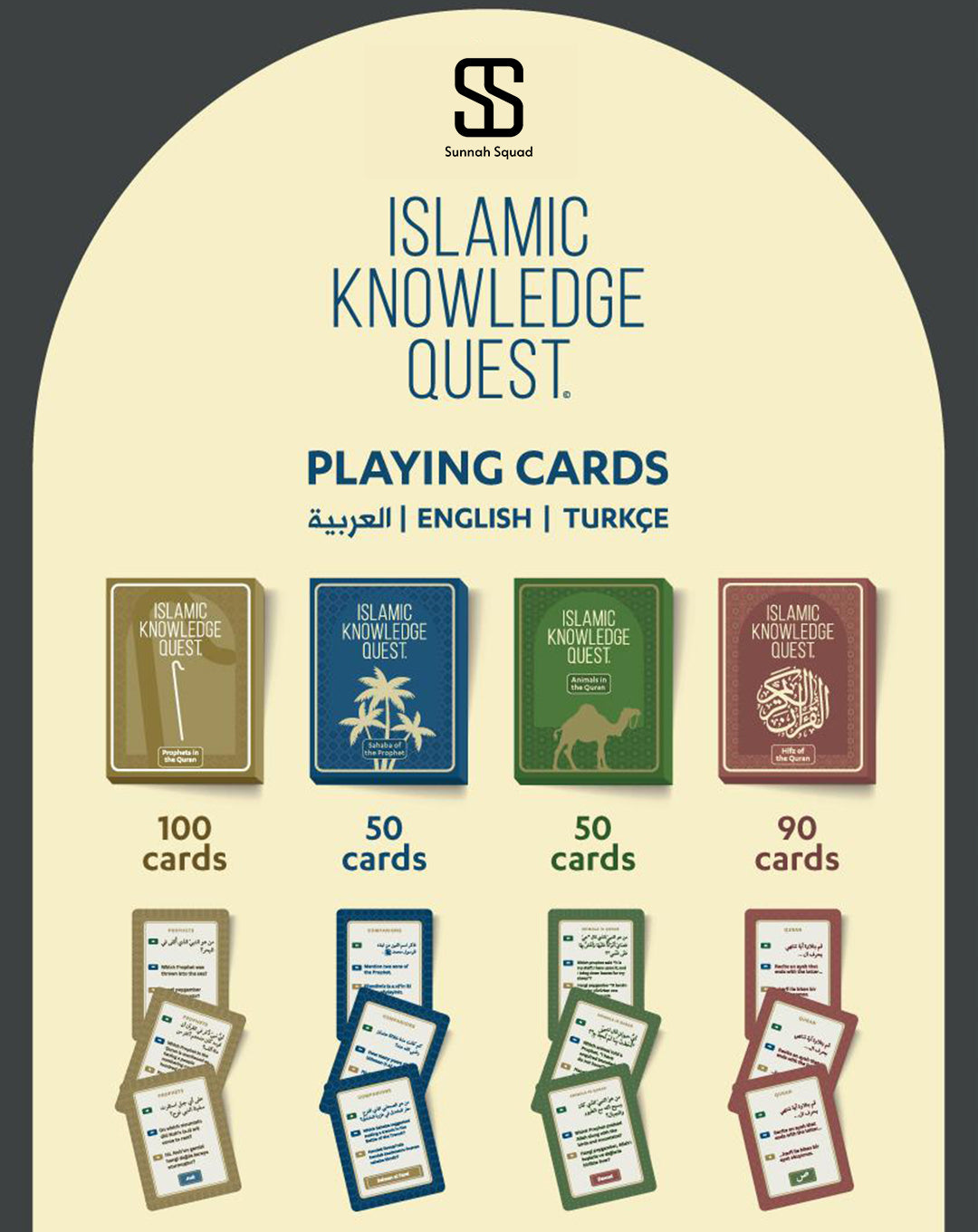 Model Comp Cards Islamic Ultimate Islamic Knowledge Playing Card Bundle – 4 Decks (290 Cards ...