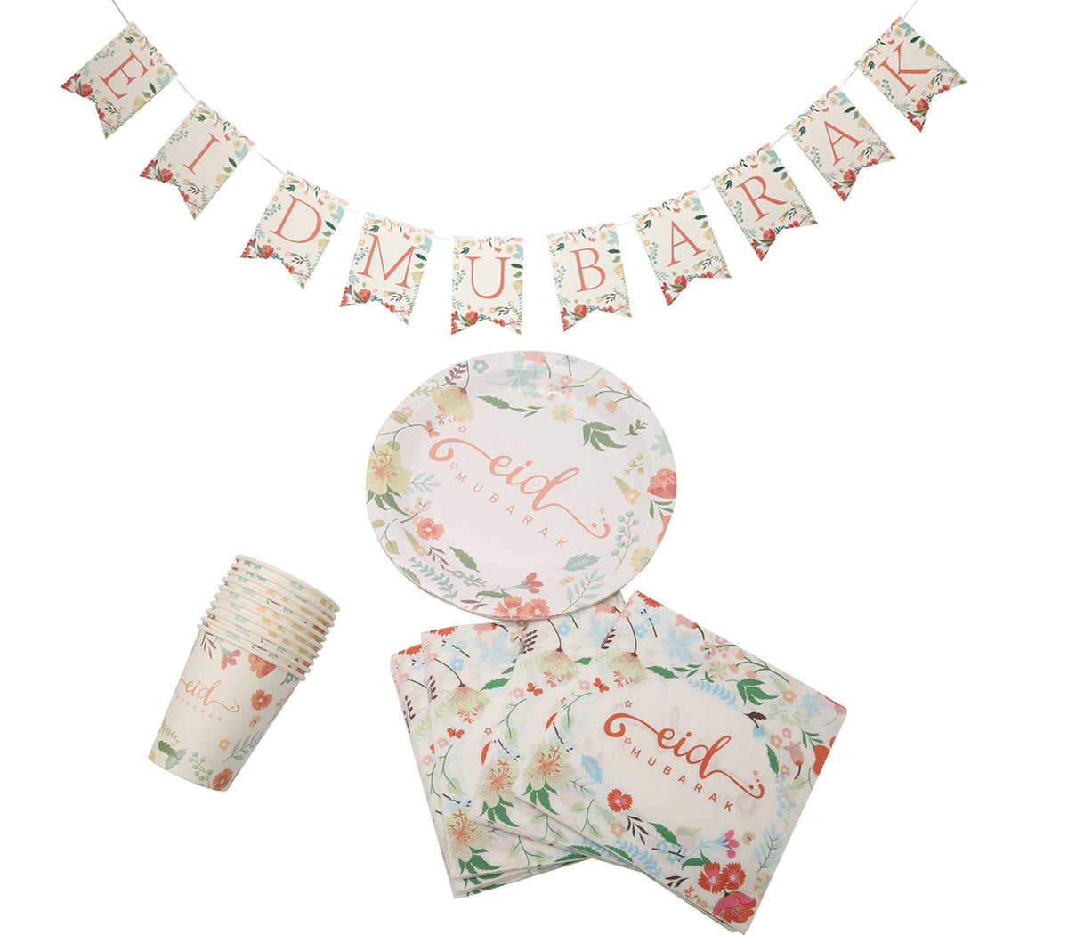 Eid Mubarak Paper Cup - Vintage Floral – Salam Occasions