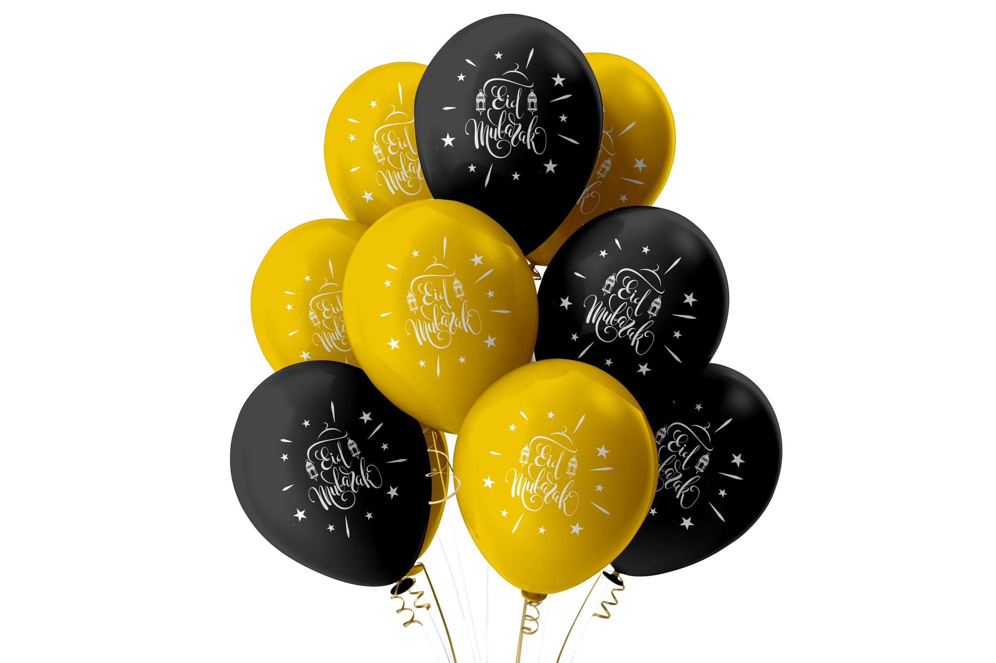 Globos Eid Mubarak - Pack De 6 Unidades 11 Pulgadas, Decoración Con Motivos De Luna, Estrella Y Faroles, Ideales Para Fiestas Y Celebraciones