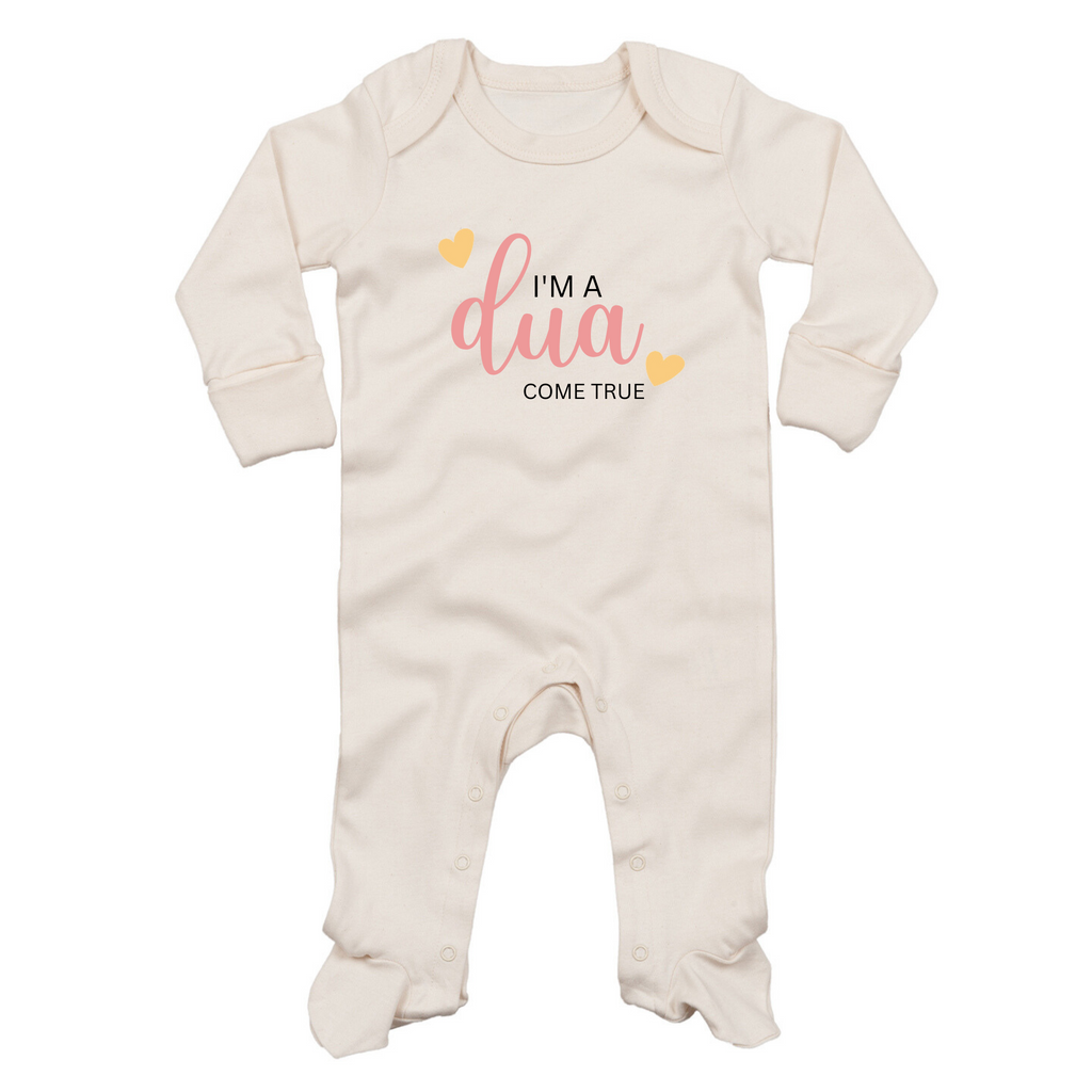 Organic Baby Sleepsuit - Dua Come True - Organic Natural