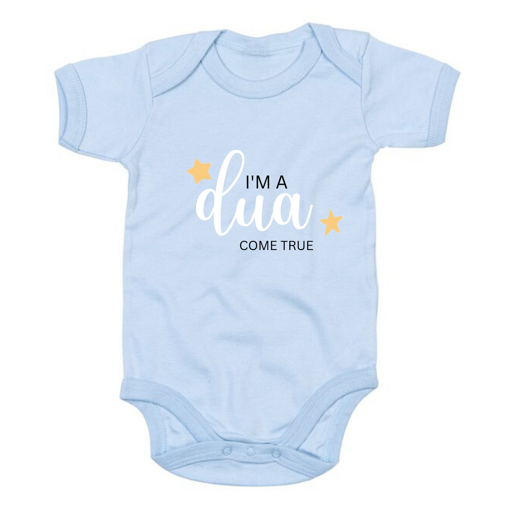 Organic Baby Bodysuit - Dua Come True - Blue