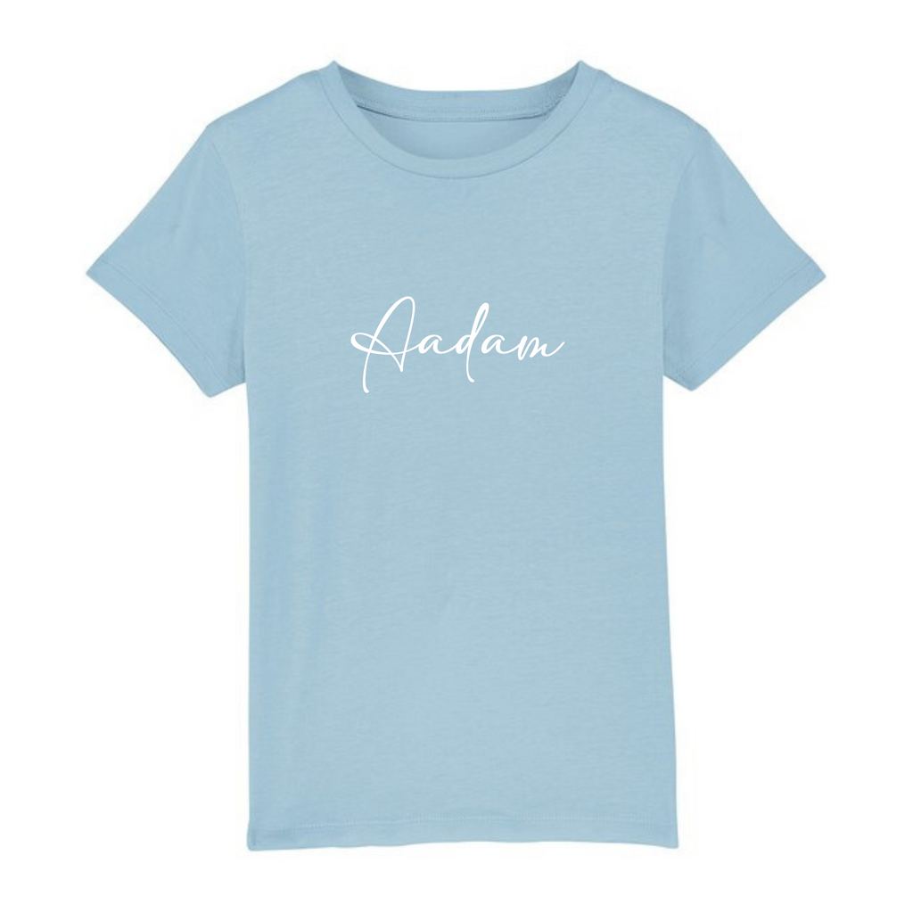 Organic Kids T-Shirt - Personalised - Sky Blue