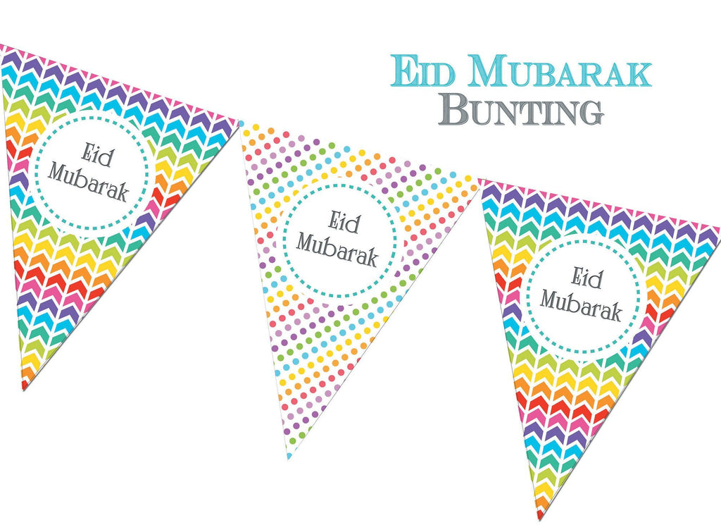 Eid Mubarak Bunting - Rainbow - Salam Occasions - Islamic Moments