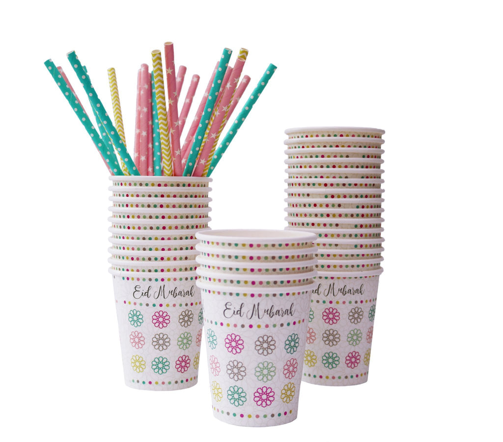 Eid Mubarak Party Cups - Pack of 5 - Salam Occasions - Islamic Moments