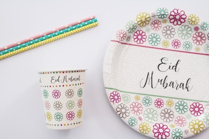 Eid Mubarak Party Plates - Pack of 5 - Salam Occasions - Islamic Moments