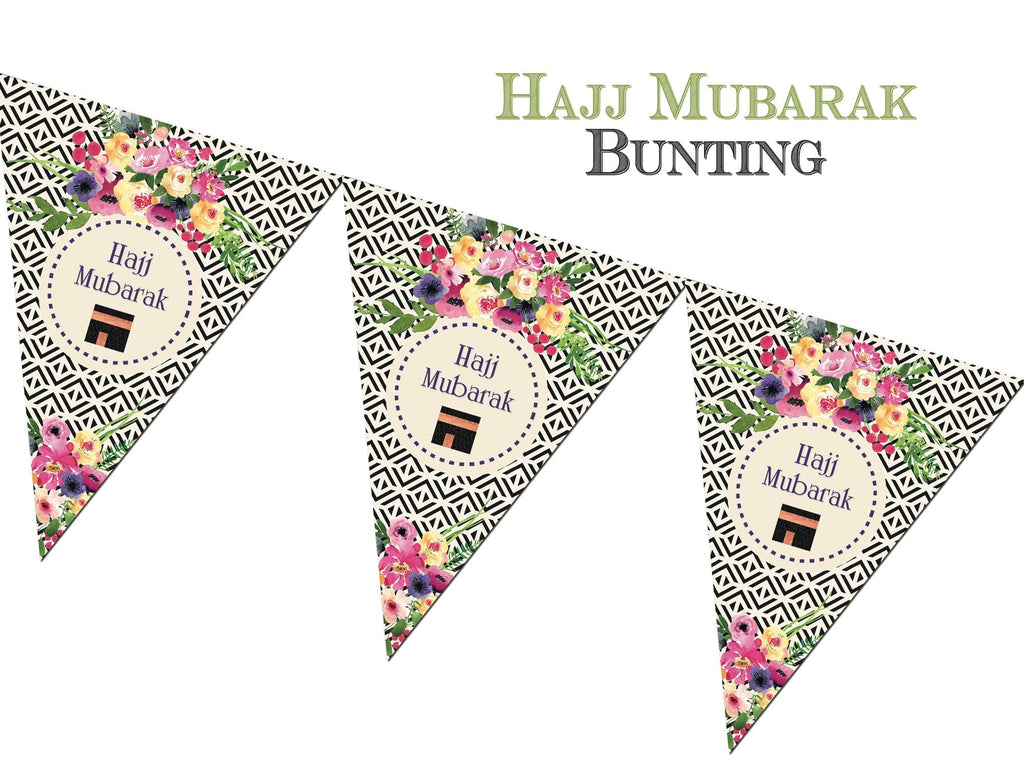 Hajj Mubarak Bunting - Floral - Salam Occasions - Islamic Moments