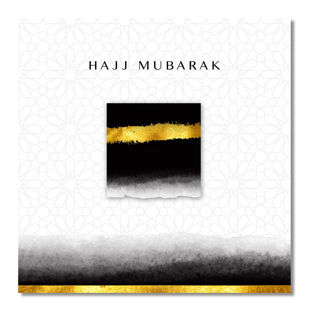 Hajj Mubarak Card - Black and Gold - Salam Occasions - Islamic Moments