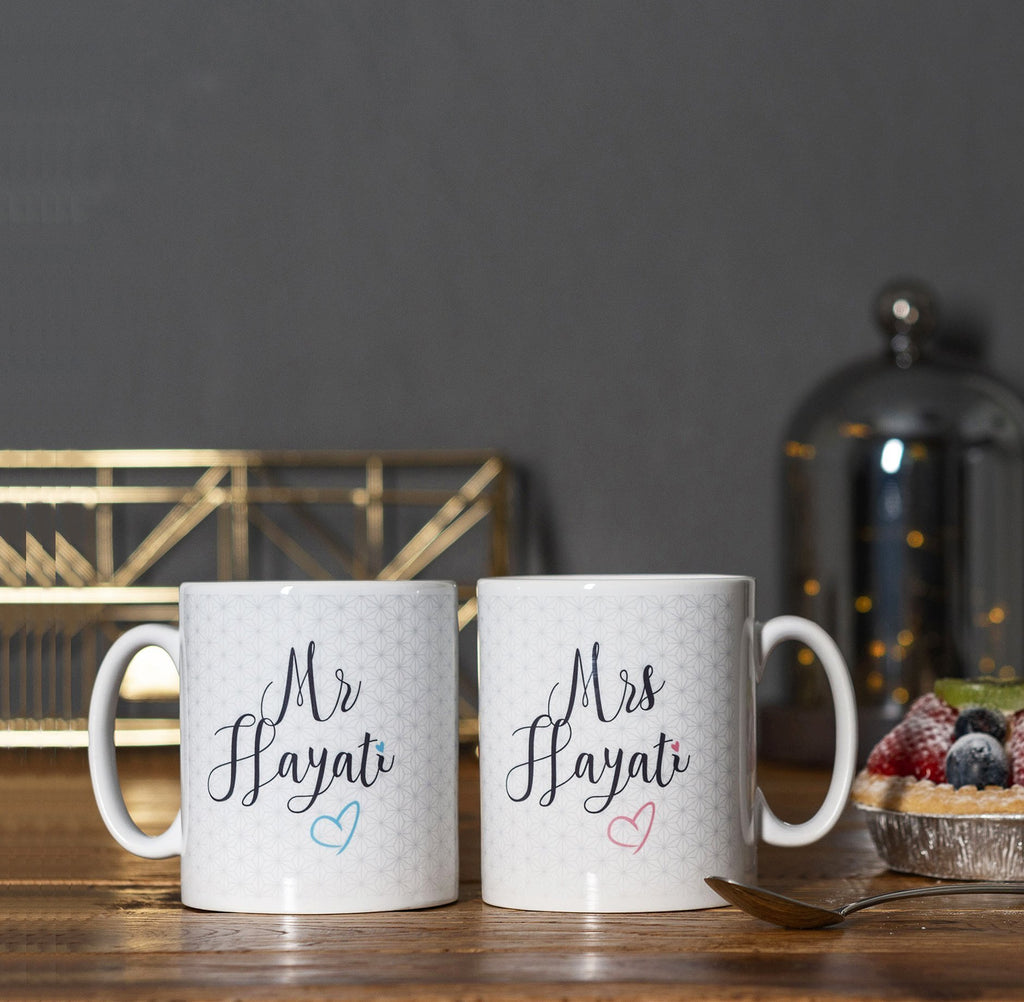 Mr Hayati and Mrs Hayati Mug Set - Salam Occasions - Islamic Moments