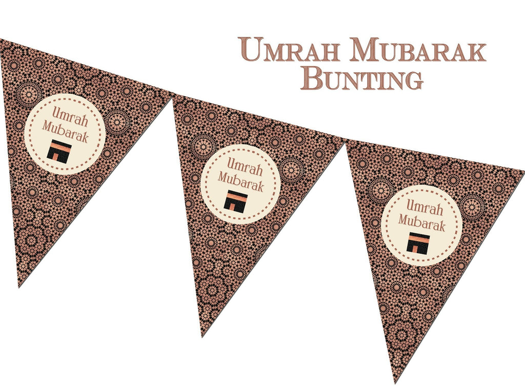 Umrah Mubarak Bunting - Copper Antique - Salam Occasions - Islamic Moments
